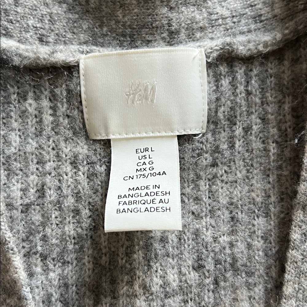 H&M Light Gray Ribbed Cardigan - Picture 2 of 3